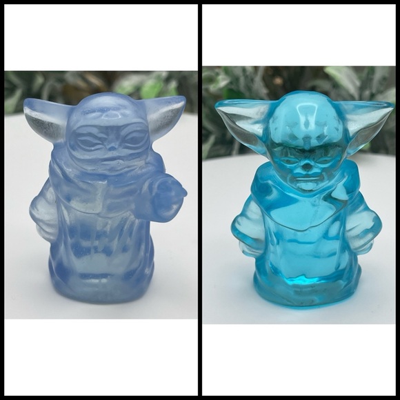 2 Baby Yoda “Grogu” Opalite Carvings - Picture 1 of 10